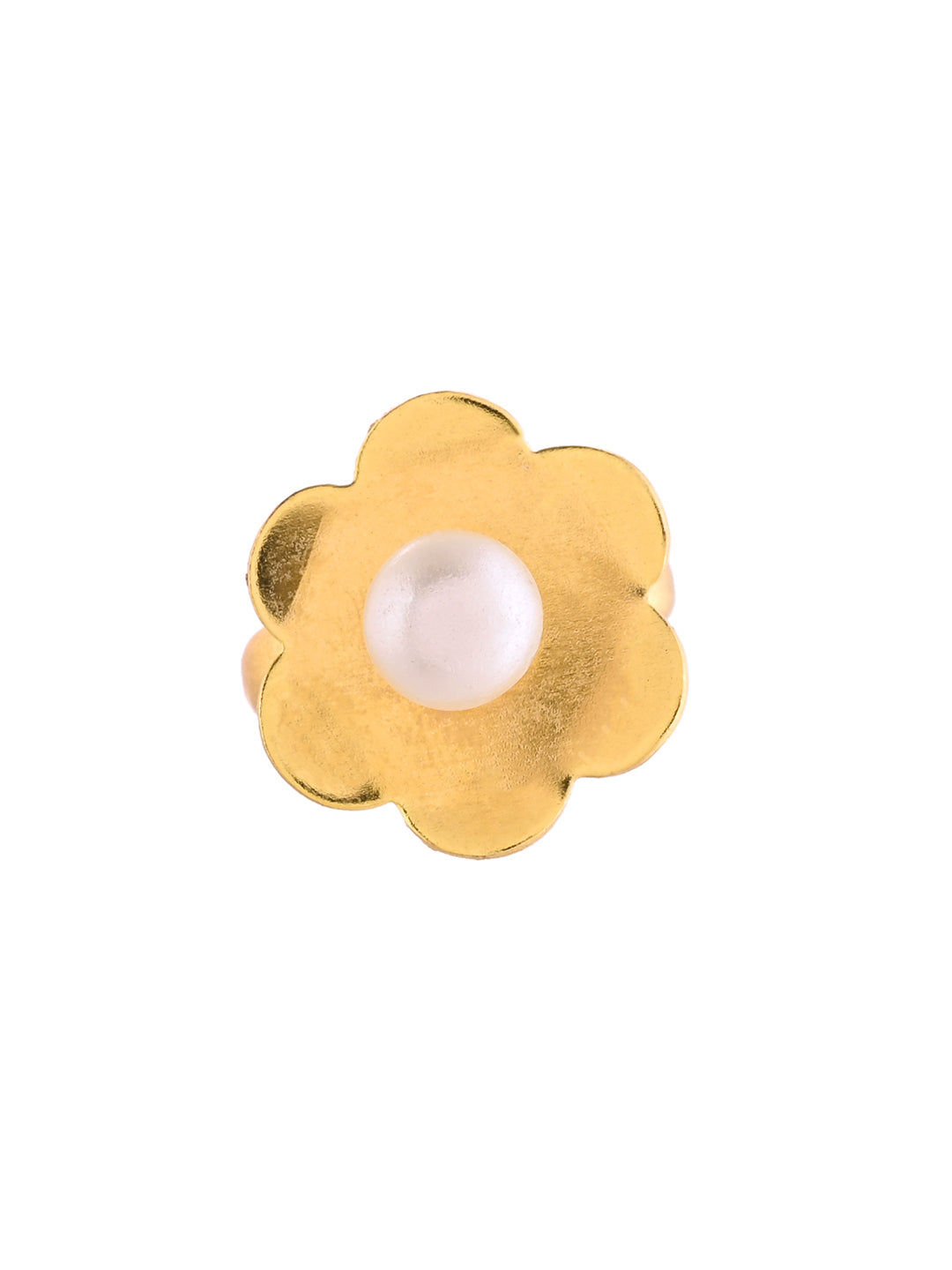 Flower Gold-Plated Ethnic Adjustable Ring For Women