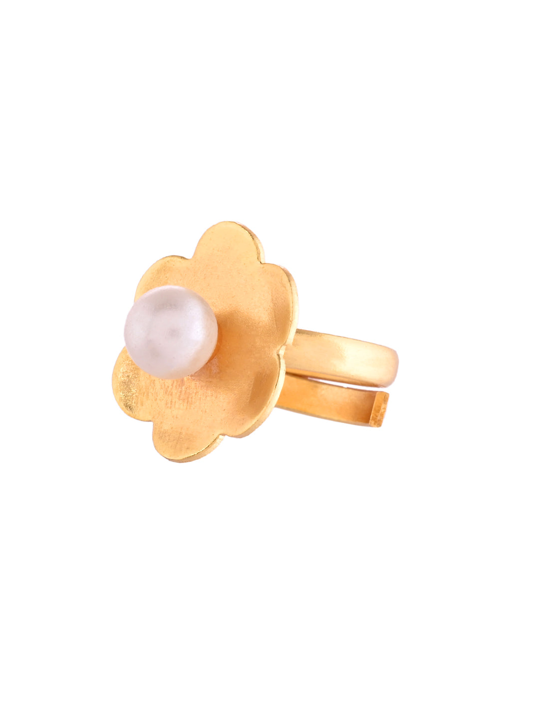 Flower Gold-Plated Ethnic Adjustable Ring For Women