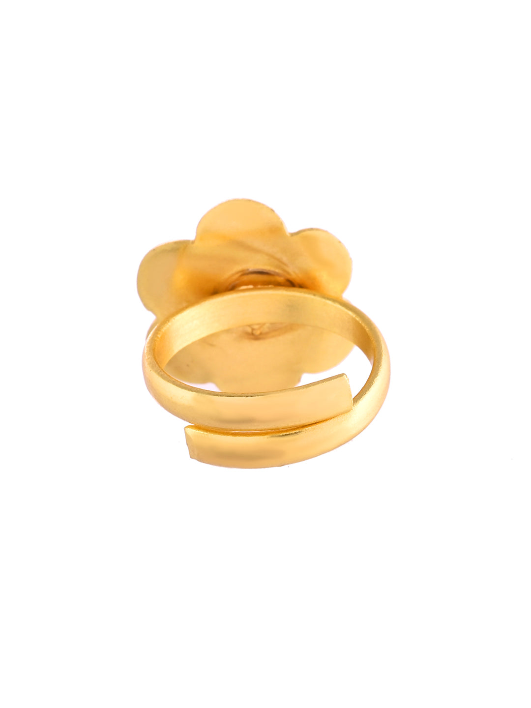 Flower Gold-Plated Ethnic Adjustable Ring For Women