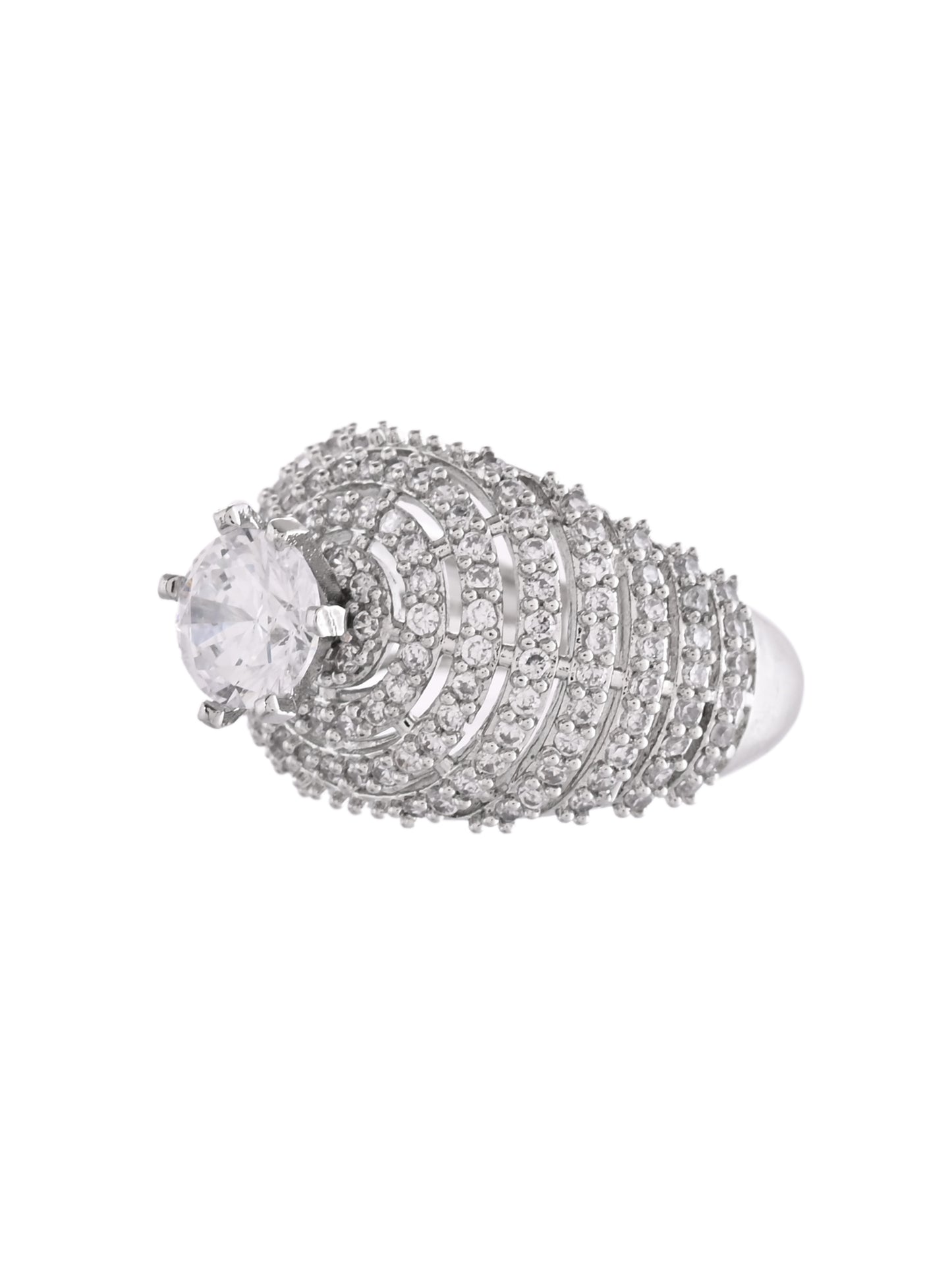 Premium Classic Crystal Studded Bridal Ring For Women