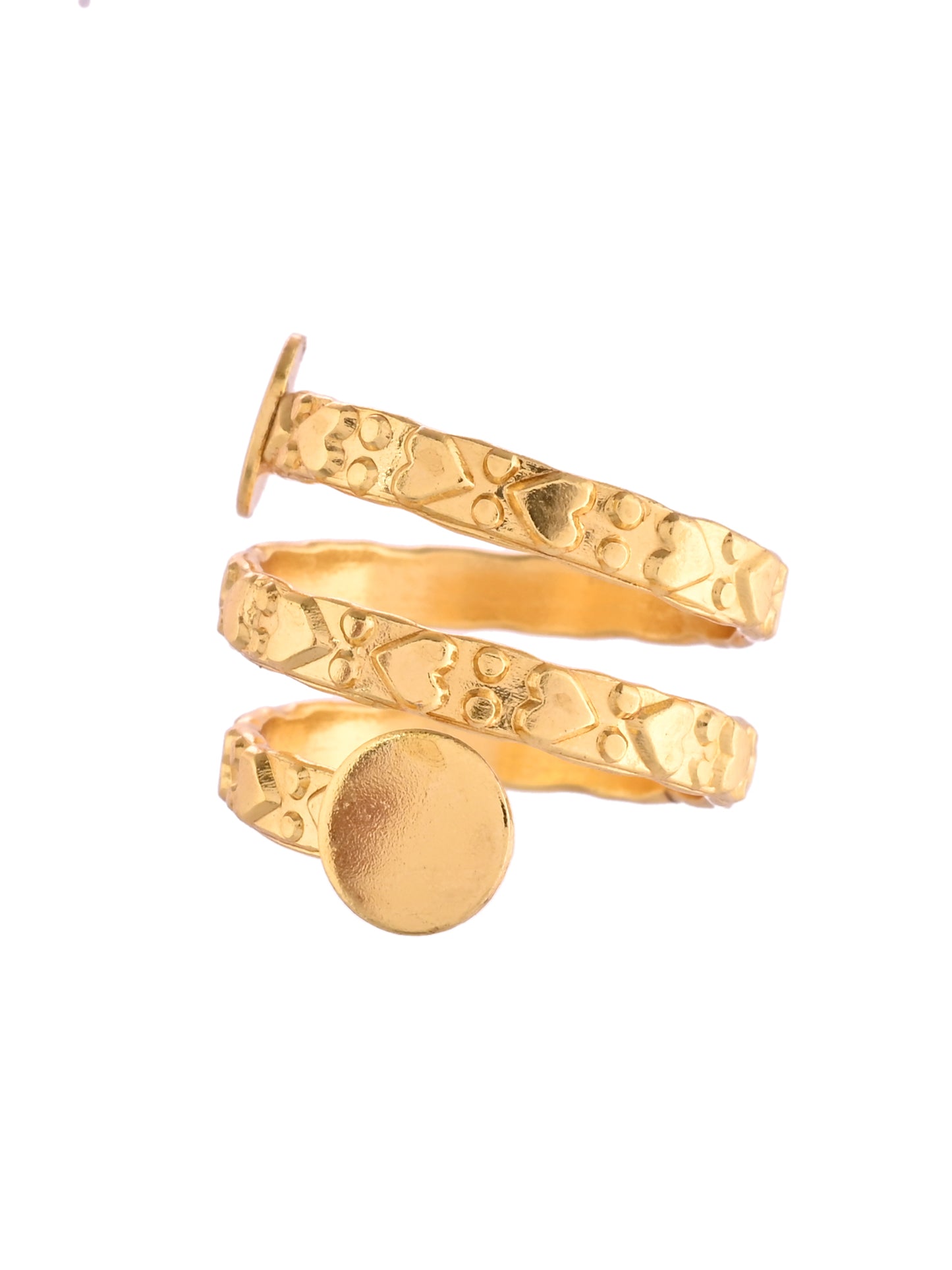 Classic Gold-Plated Textured Multi-Layer Statement Ring For Women