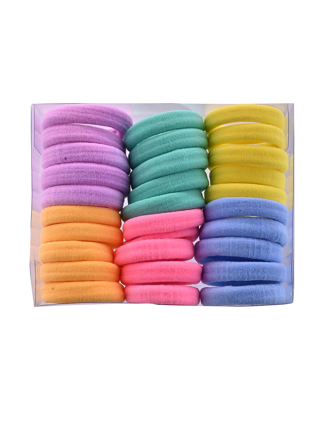 Multicolor Soft Elastic Hair Rubber Bands For Women & Girls