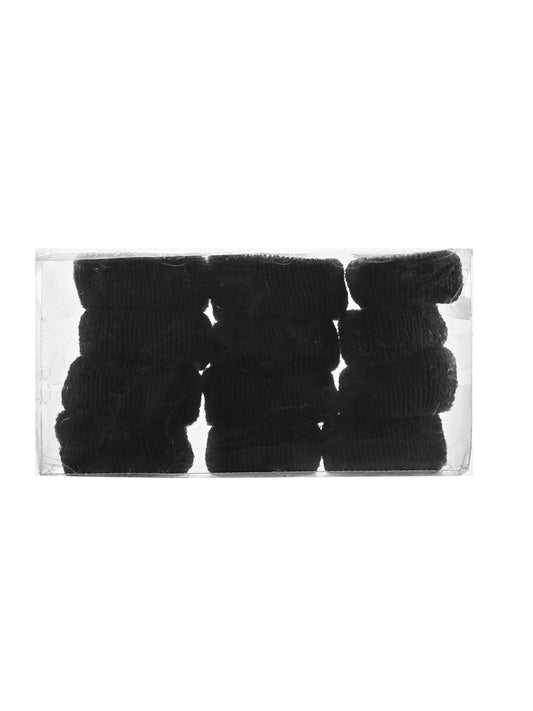 Black Thick Fabric Hair Rubber Bands For Women & Girls