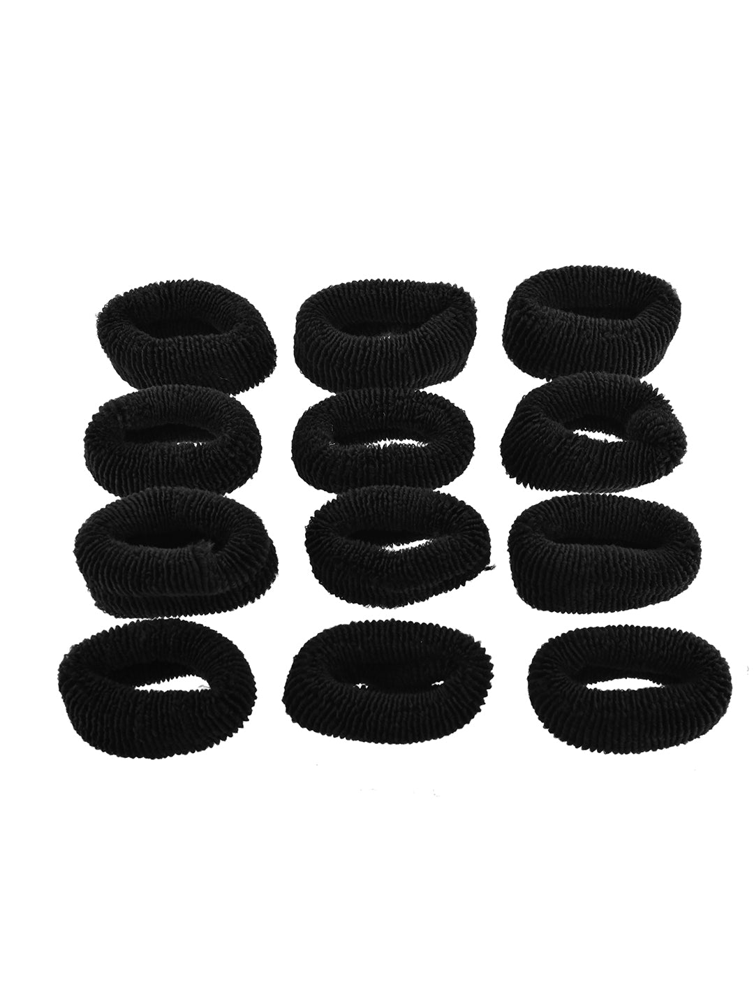 Black Thick Fabric Hair Rubber Bands For Women & Girls
