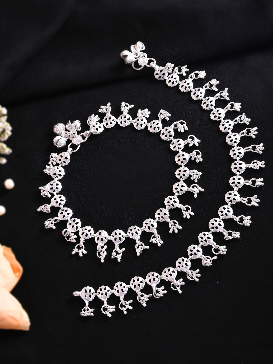 Traditional Ethnic Payal Set | Silver Plated Anklets For Women