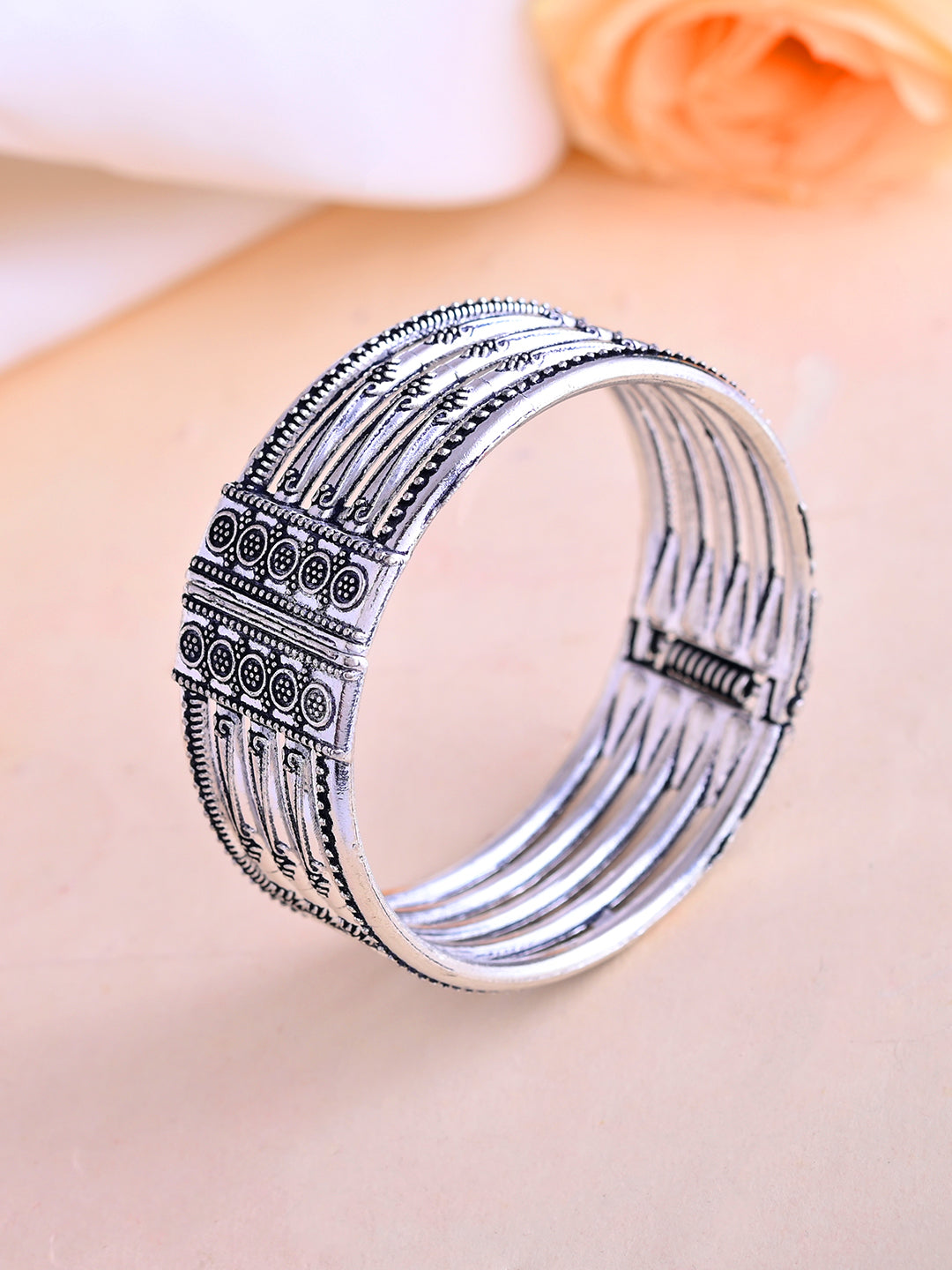 Ethnic Silver Bracelet For Women & Girls | Antique Oxidised Jewellery