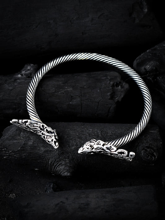 Oxidised Silver Adjustable Peacock Silver Plated Bracelets for Women Online