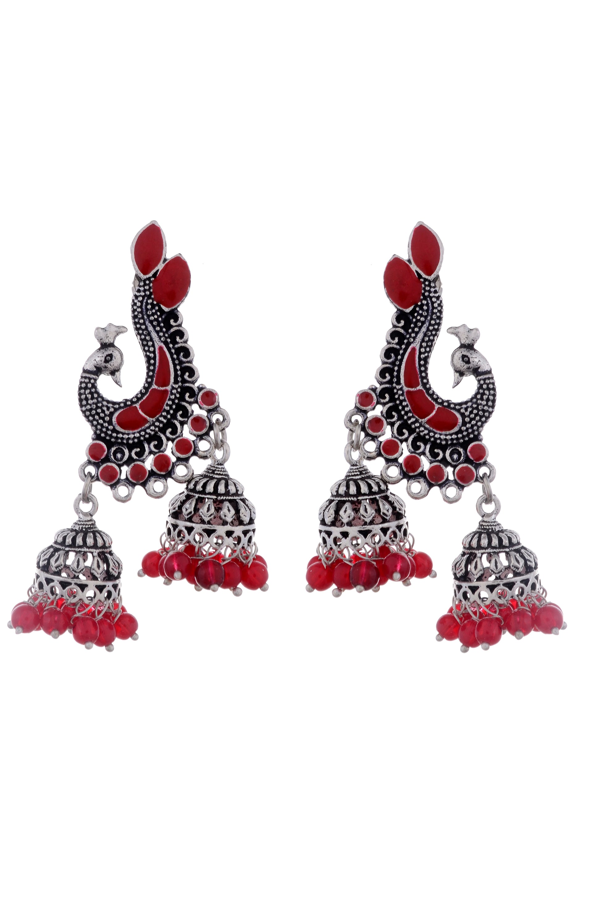 Designer Peacock Jhumki Earrings