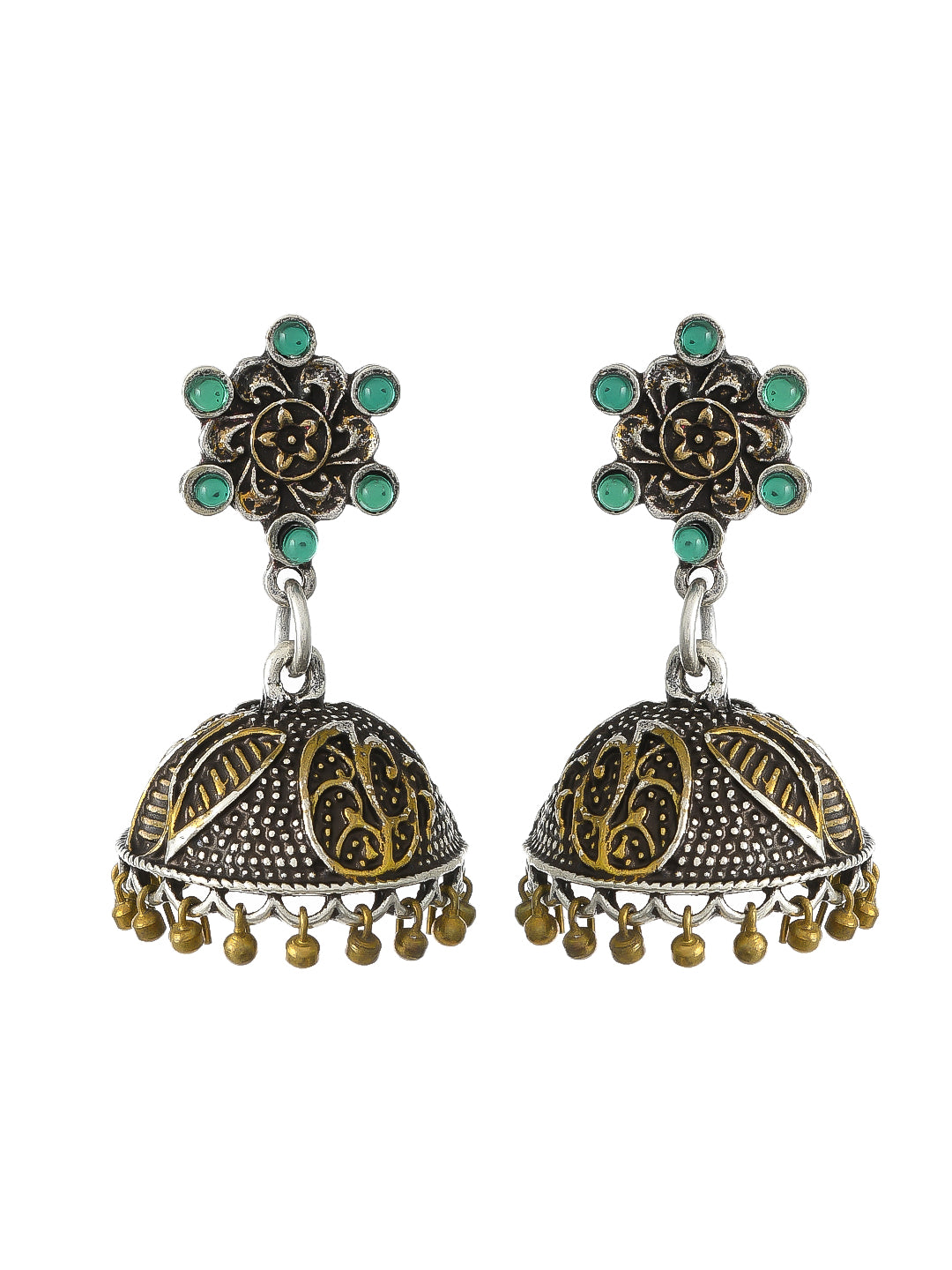 Oxidised silver jhumki earrings