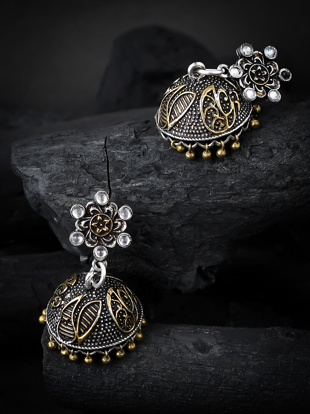 Oxidised Silver Jhumki Earrings for Women Online