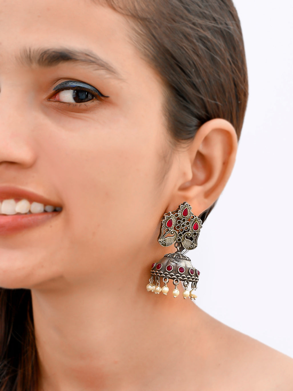 Traditional jhumka oxidised earring