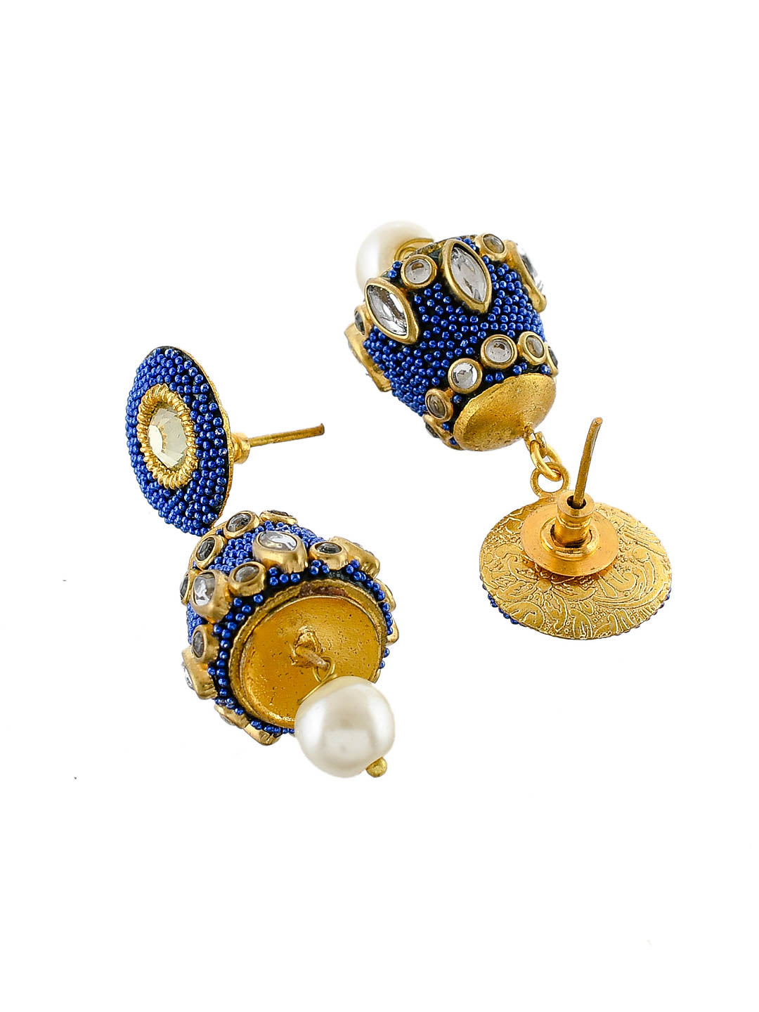 Gold plated pearl jhumki earring