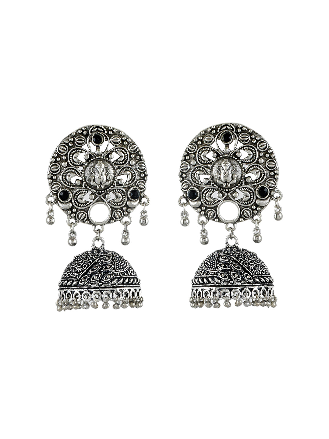 Oxidised silver jhumka earring