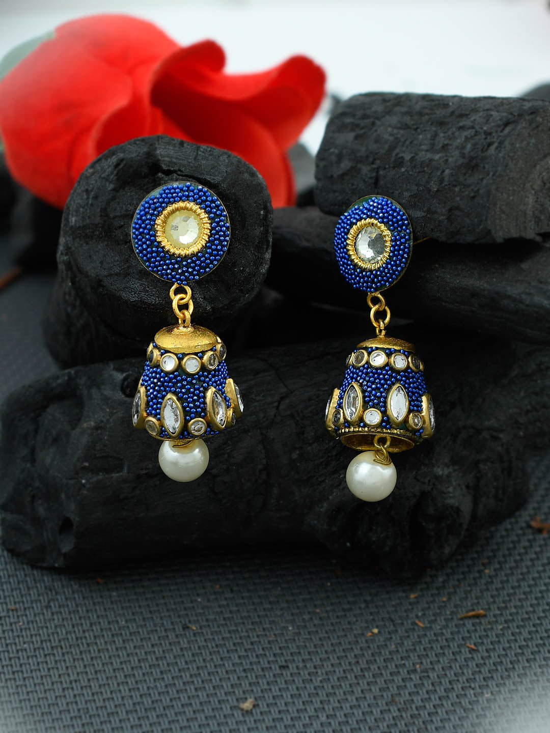 Gold Plated Pearl Jhumki Earrings for Women Online