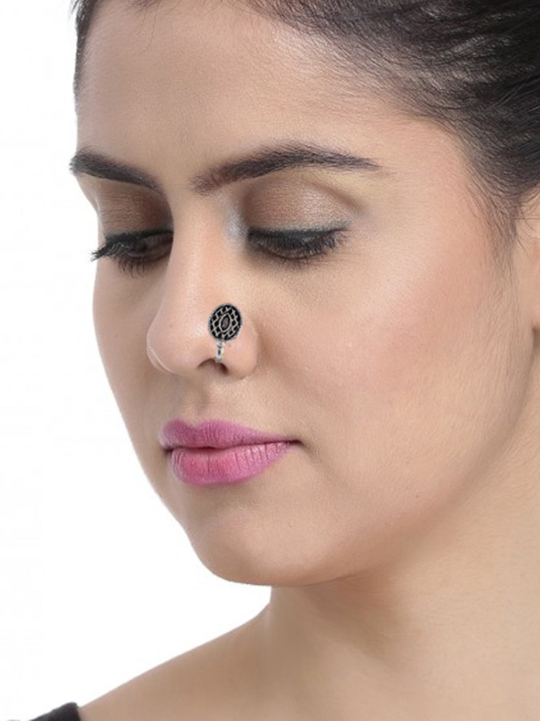 Buy Fida Wedding Ethnic Oxidized Silver Set Of 6 Tribal Nose Rings For  Women online