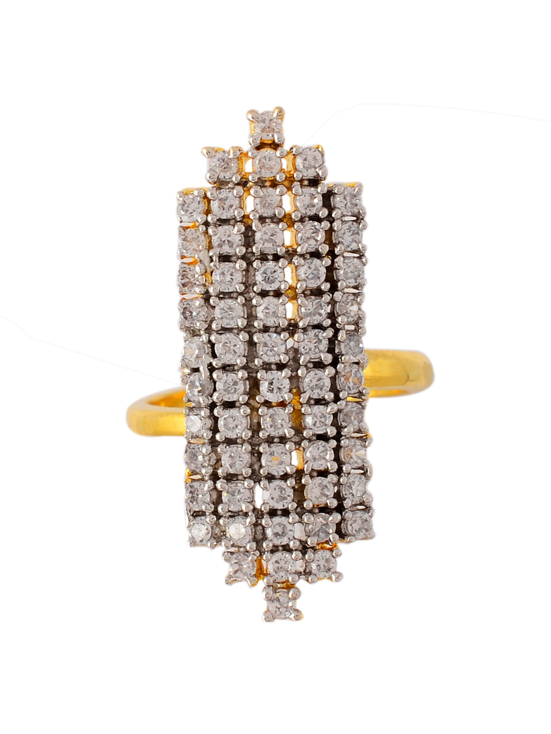 Multi-Row Diamond Ring in Yellow Gold