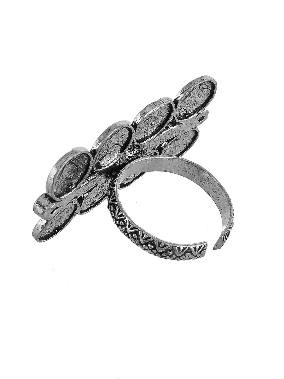 Oxidised Silver Ashtalaxmi Ring