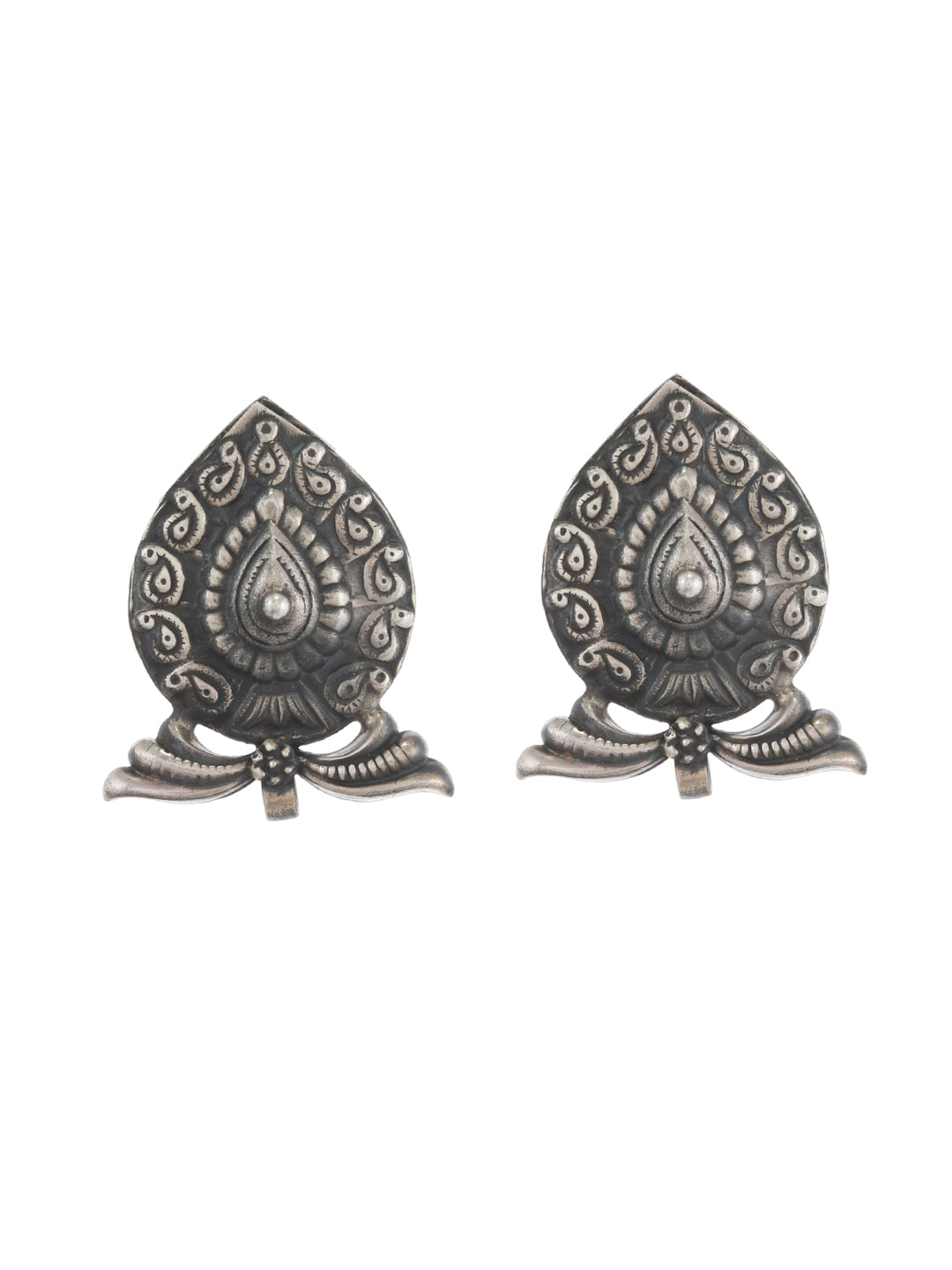 Paan Designer Sterling Silver Stud Earring For Women