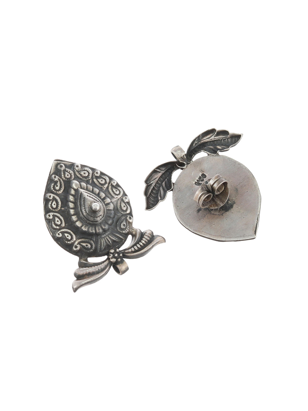 Paan Designer Sterling Silver Stud Earring For Women