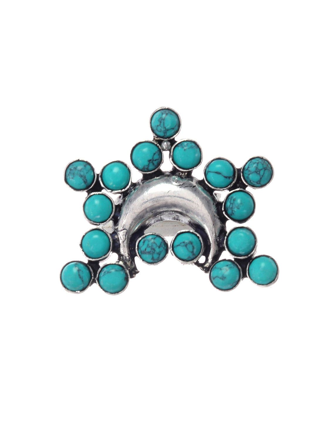 Turquoise Oxidized 925 Silver Ring For Women
