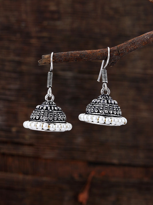 Silver Oxidised Jhumka Drop Earrings for Women Online