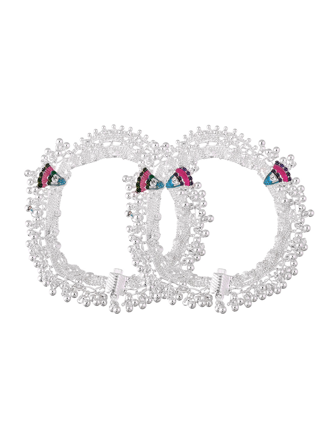 Traditional Ethnic Silver Plated Payal & Anklet For Women & Girls