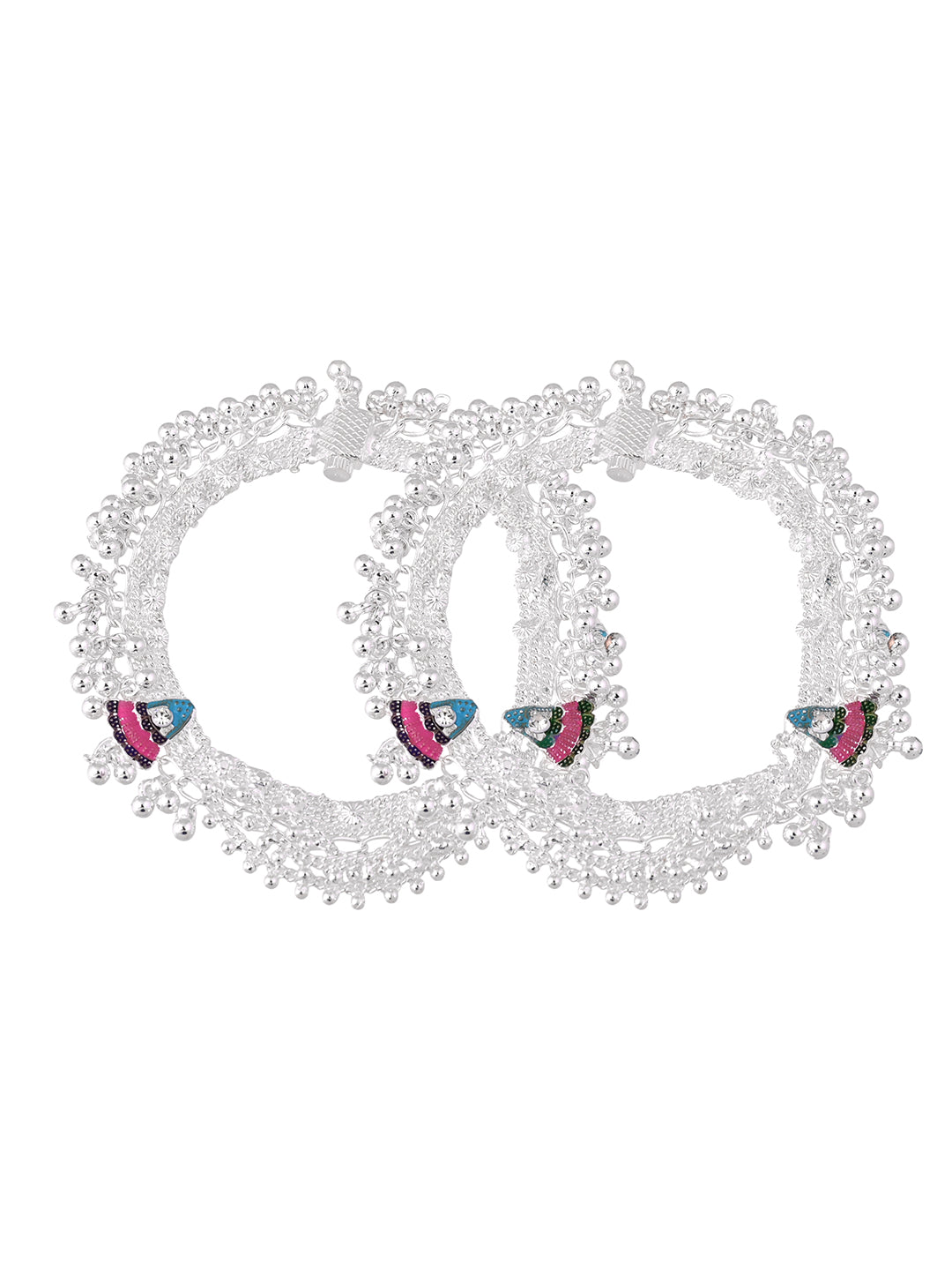 Traditional Ethnic Silver Plated Payal & Anklet For Women & Girls