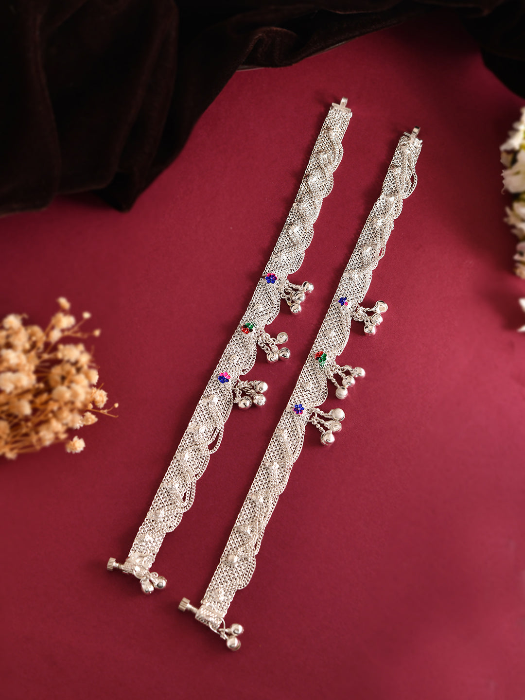 Ethnic Minimal Oxidised Silver Plated Anklet & Payal For Women