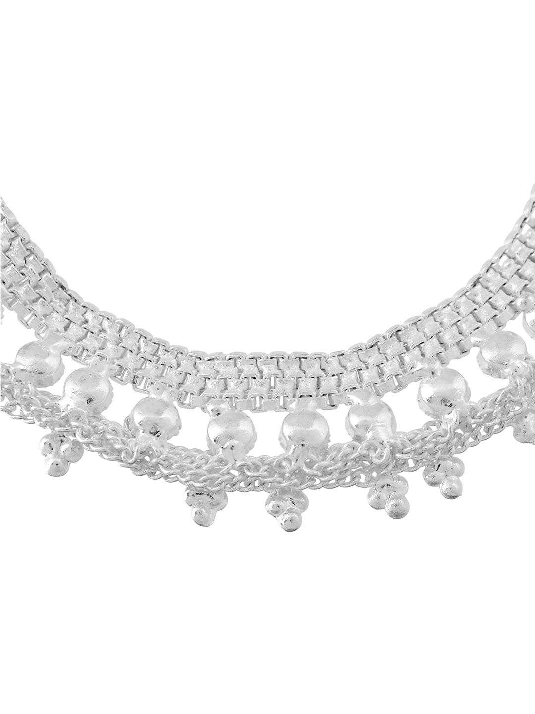 Heavy Traditional Silver Plated Bridal Anklet & Payal For Women