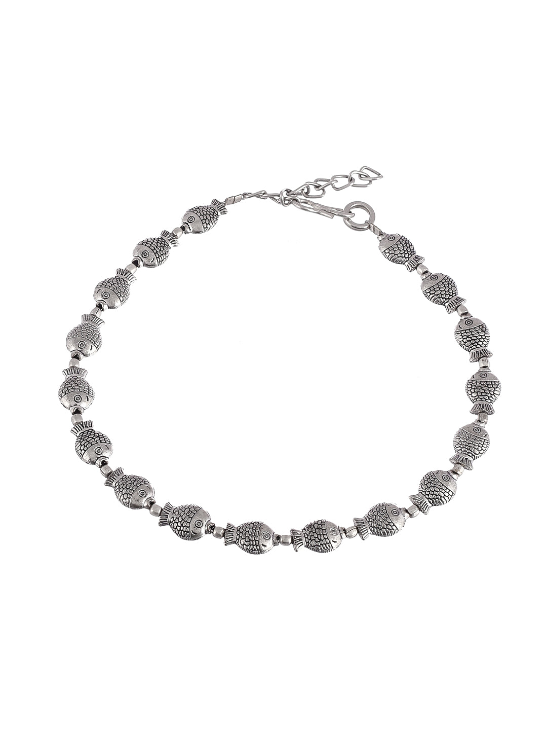 Silver Piscean Fish Anklets