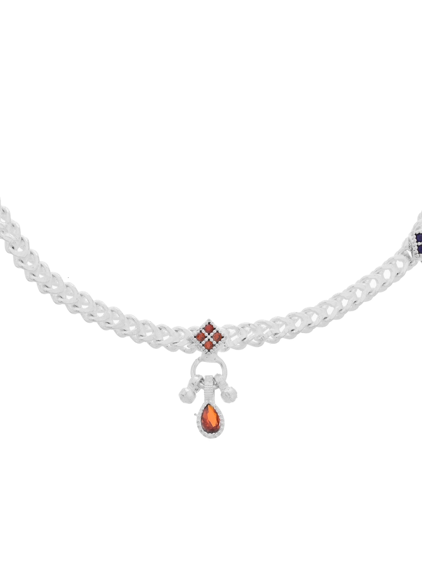 Charm Anklet for Women | Multicolor Stone Payal | Traditional Ethnic Foot Jewellery