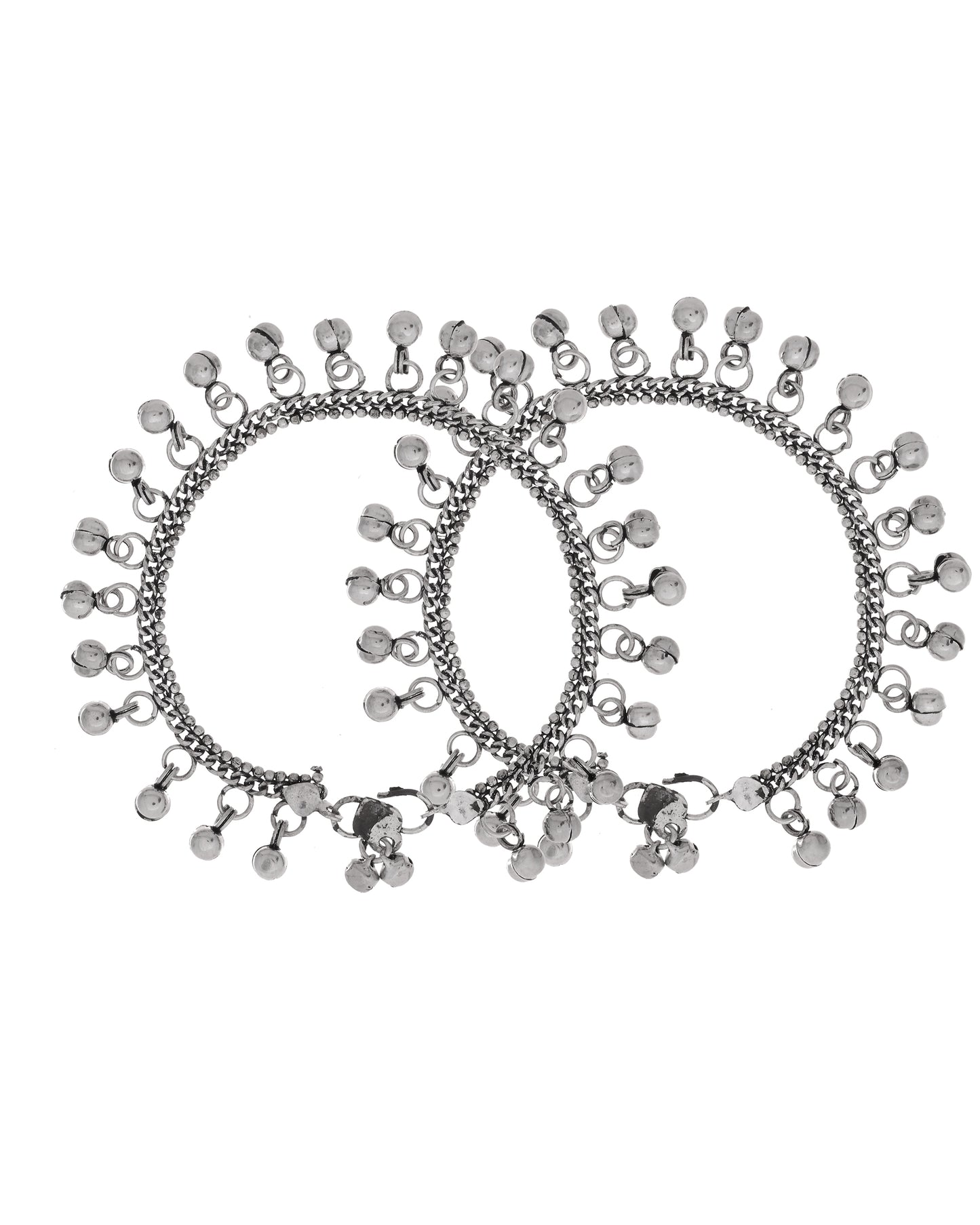 Oxidised Silver Plated Ghungroo Anklet for Women & Girls | Traditional Boho Payal Pair