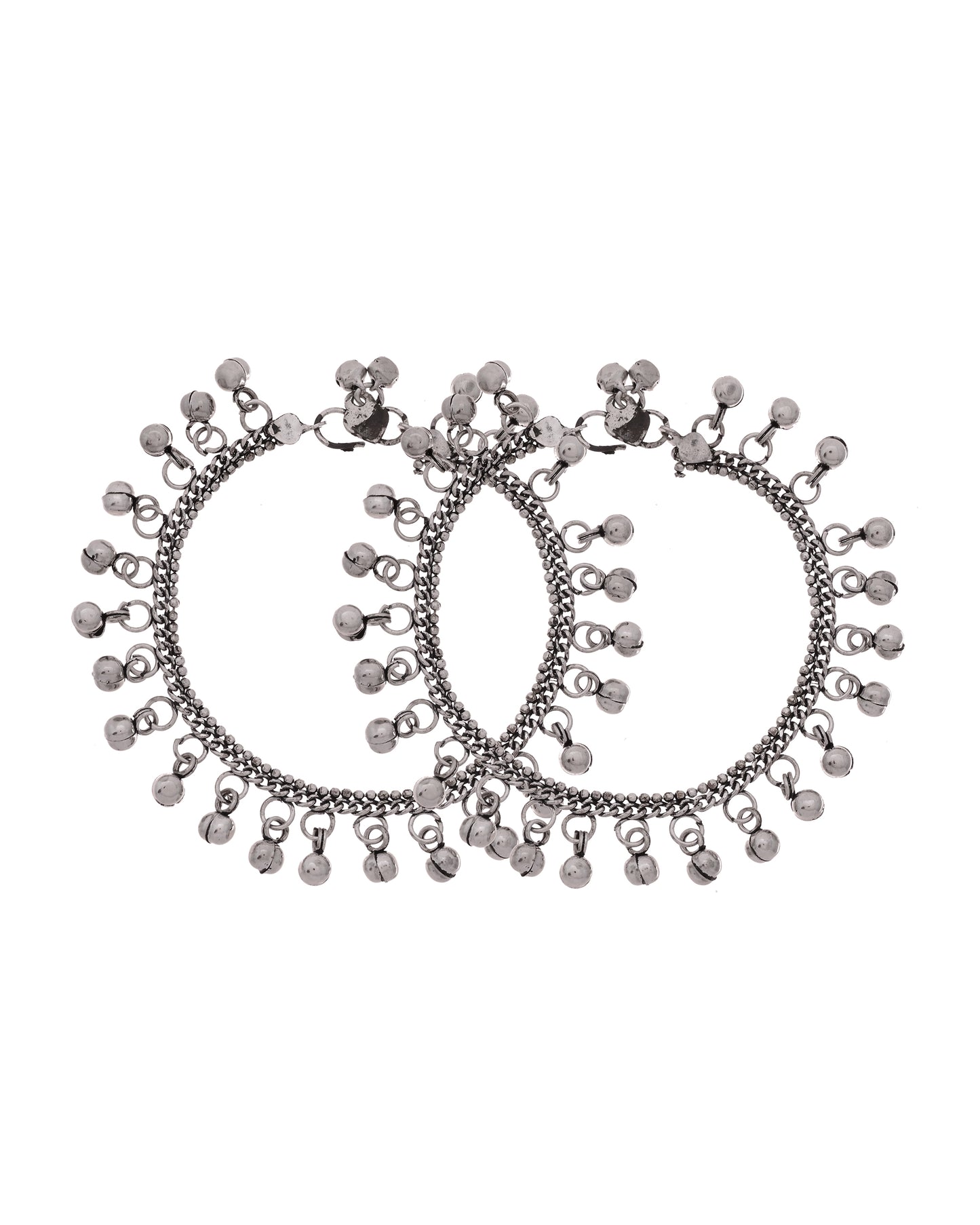 Oxidised Silver Plated Ghungroo Anklet for Women & Girls | Traditional Boho Payal Pair