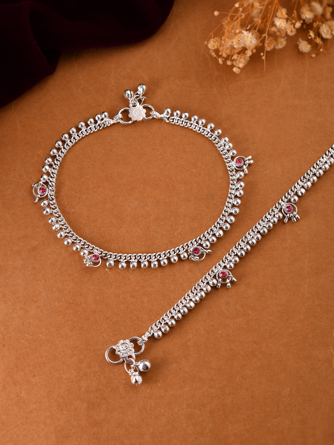 Wedding & Festive Wear Silver Plated Anklet & Payal For Women