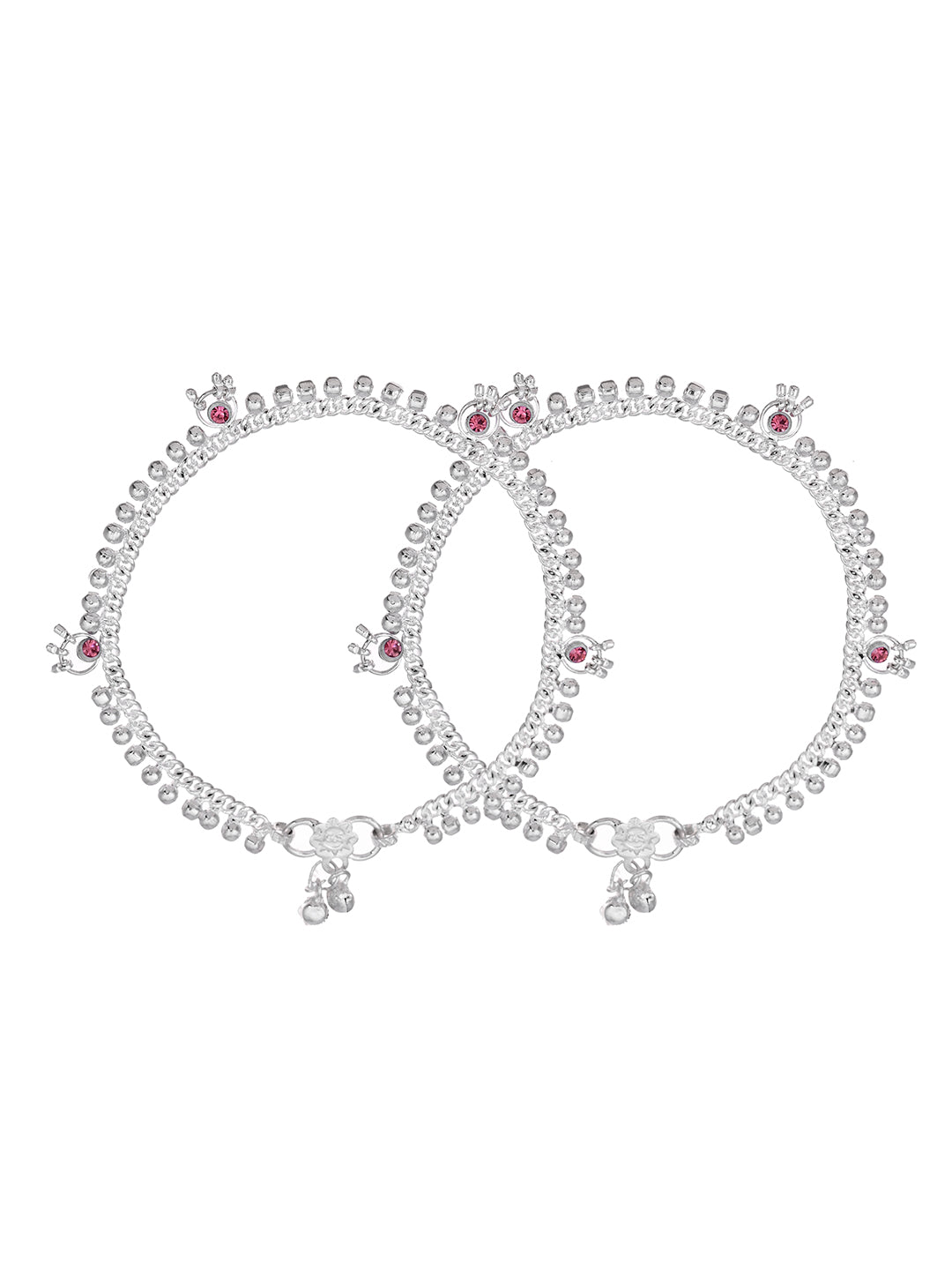 Wedding & Festive Wear Silver Plated Anklet & Payal For Women