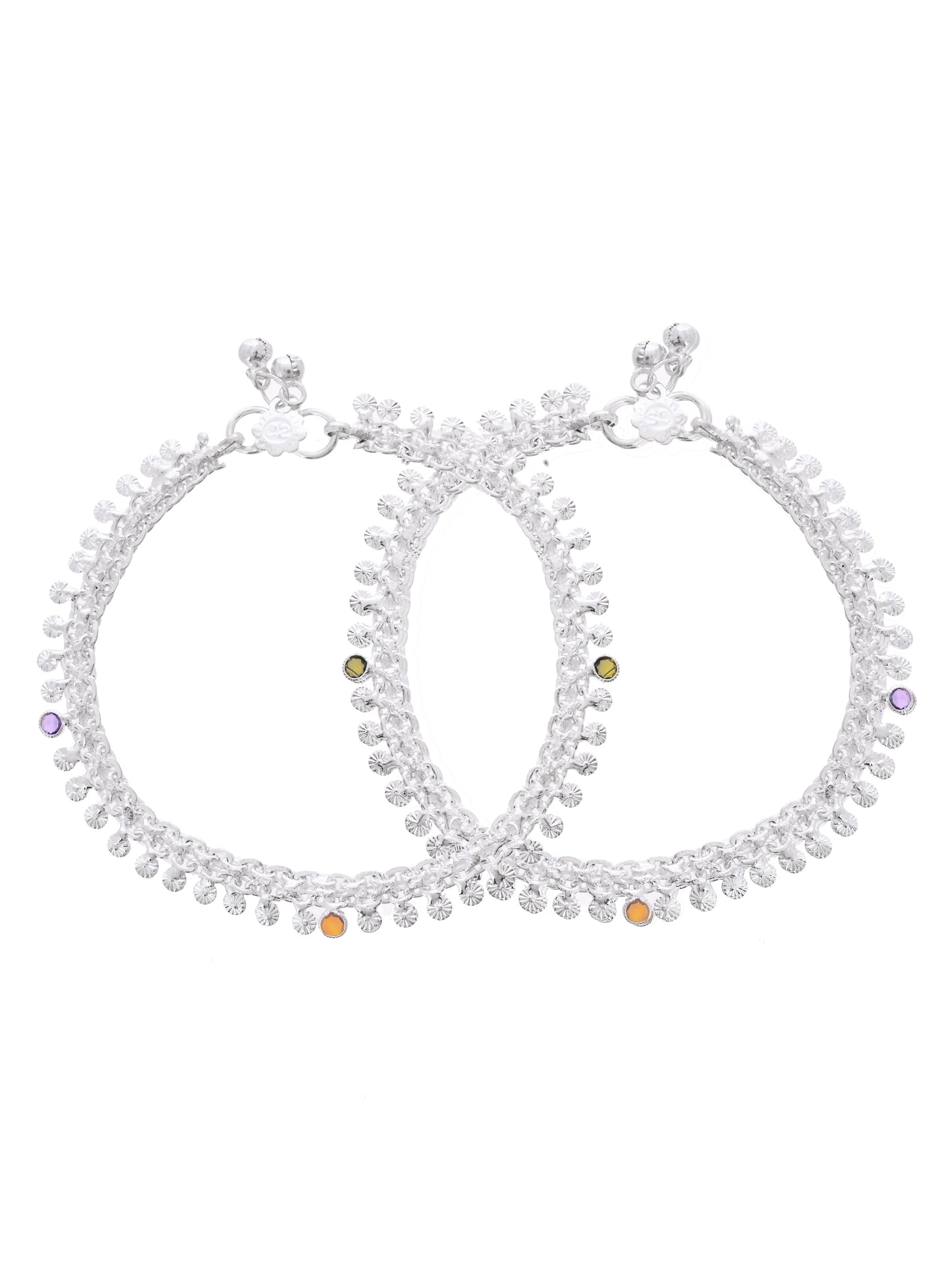 Traditional Anklet for Women & Girls with Multicolor Stone Accents