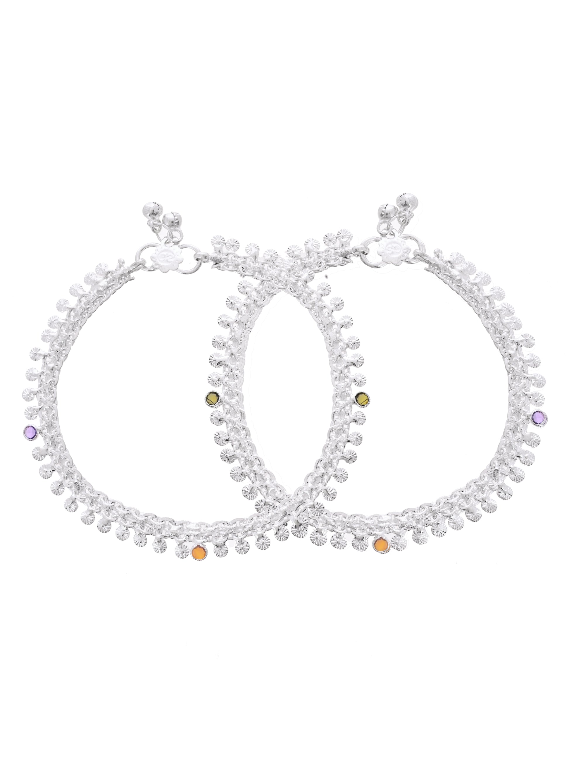 Traditional Anklet for Women & Girls with Multicolor Stone Accents