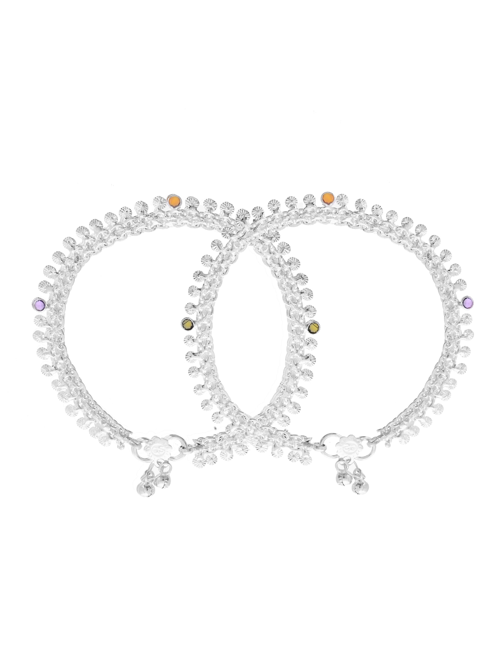 Traditional Anklet for Women & Girls with Multicolor Stone Accents