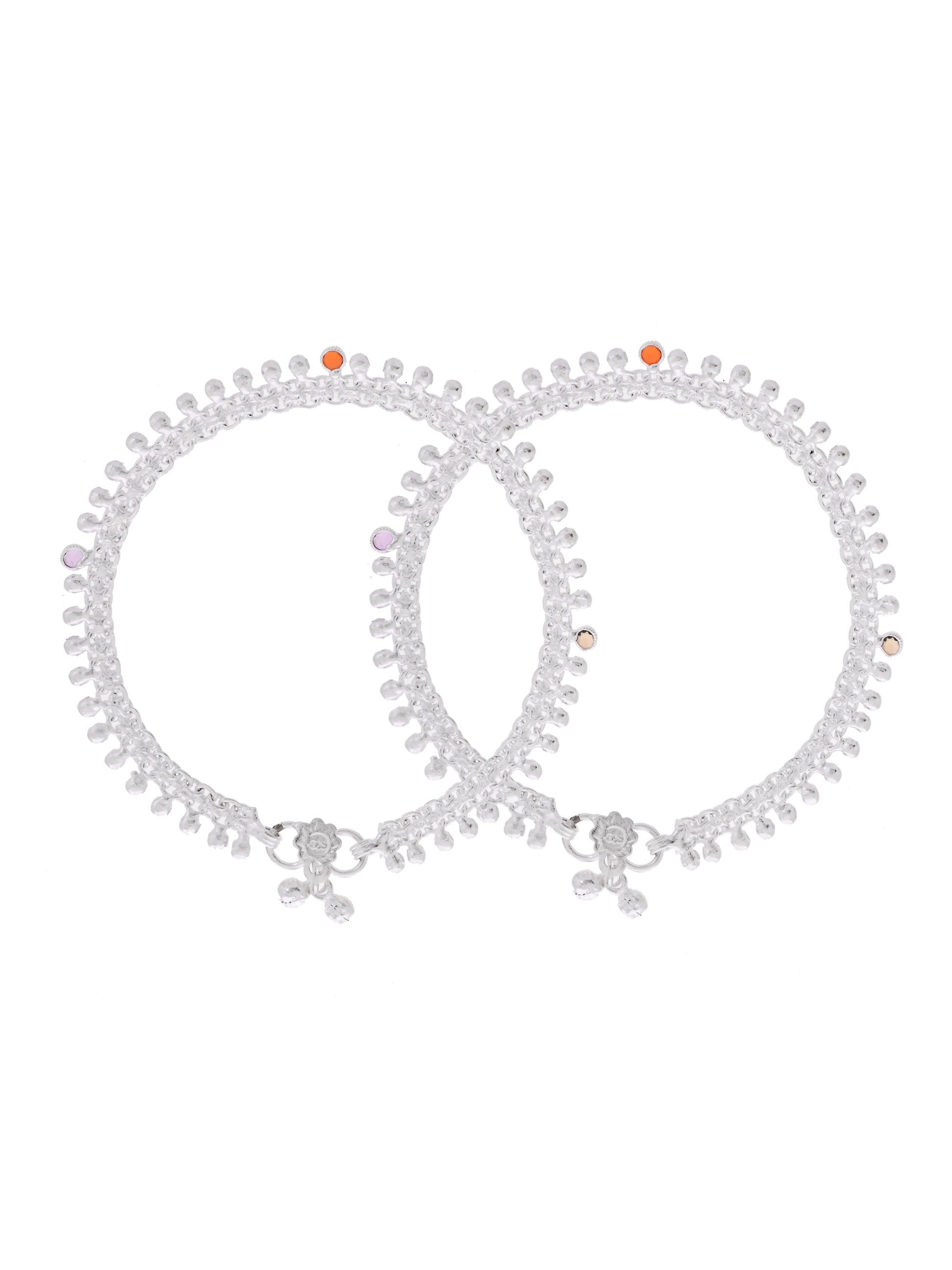 Traditional Anklet for Women & Girls with Multicolor Stone | Adjustable Ethnic Payal