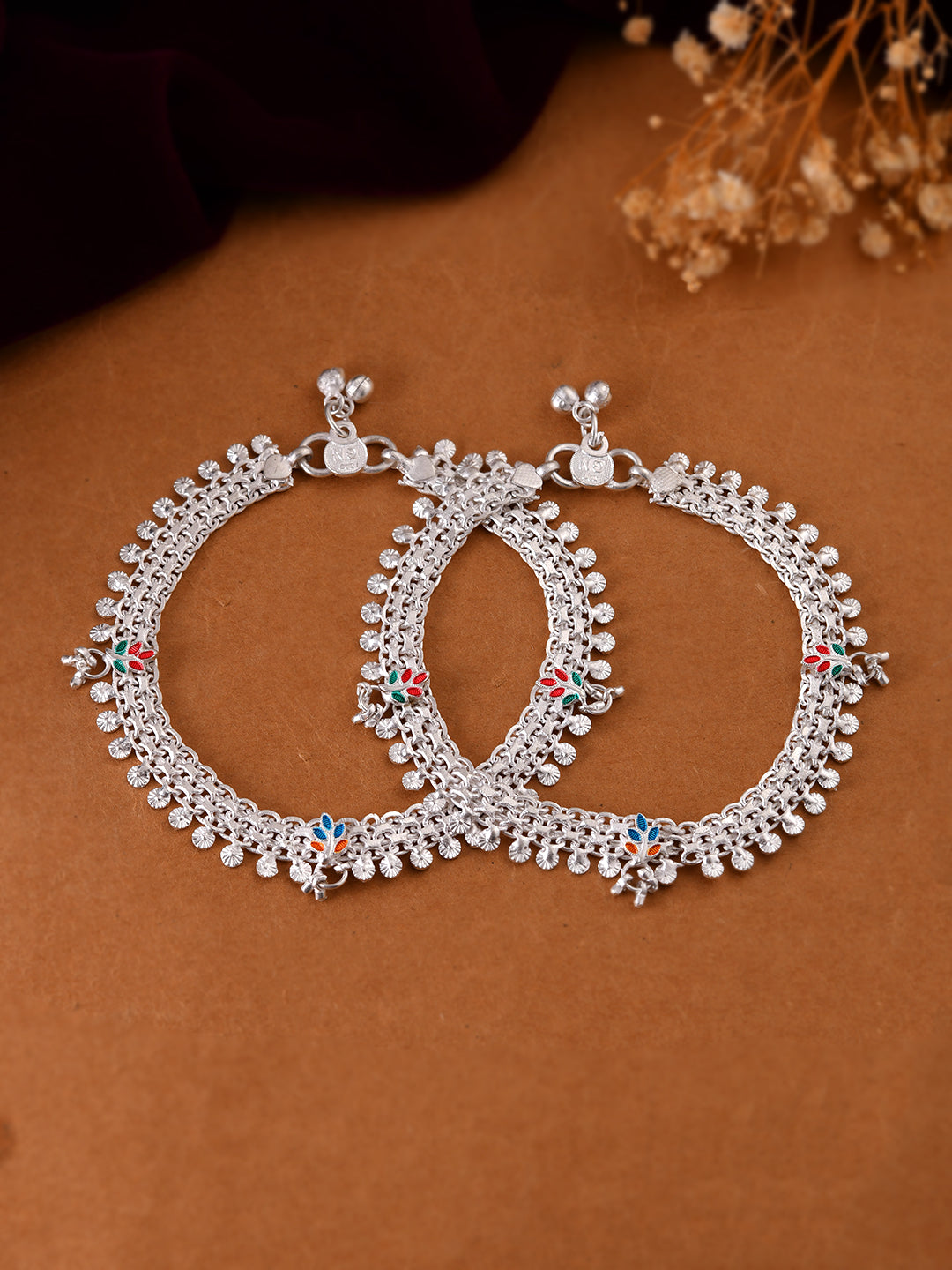 Traditional Bridal Ethic Silver Plated Anklet & Payal For Women