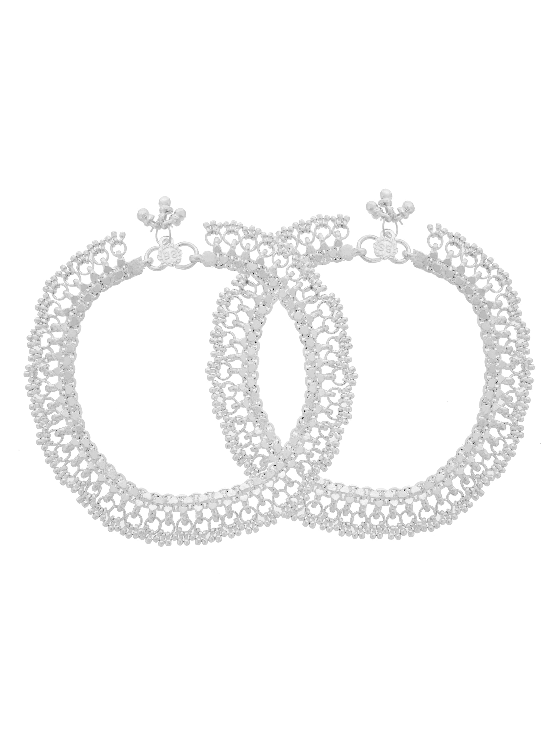 Silver-Plated Traditional Ghungroo Anklet for Women | Ethnic Payal Design