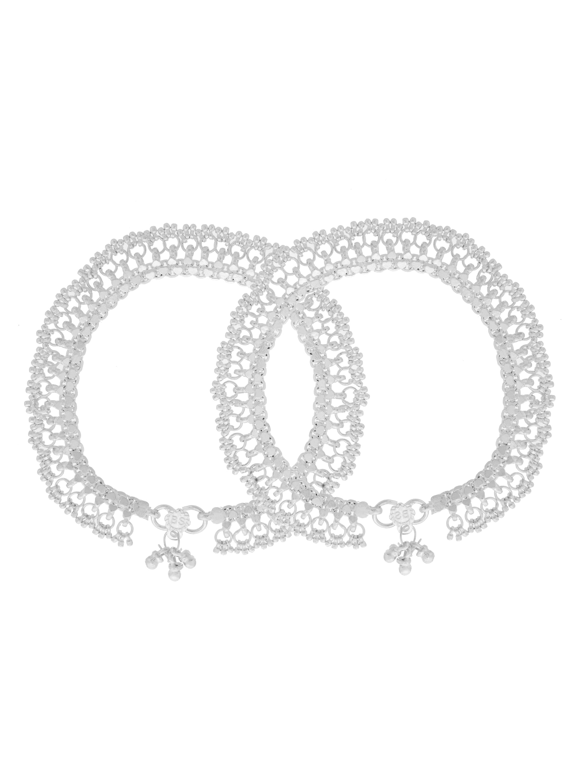 Silver-Plated Traditional Ghungroo Anklet for Women | Ethnic Payal Design