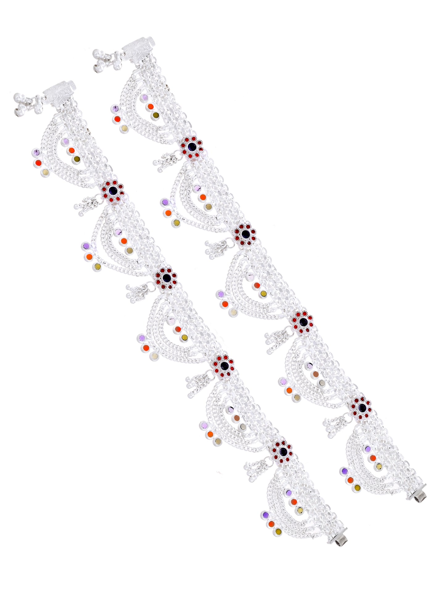 Traditional Tribal Anklet for Women | Multicolor Stone Ethnic Payal | Boho Foot Jewellery