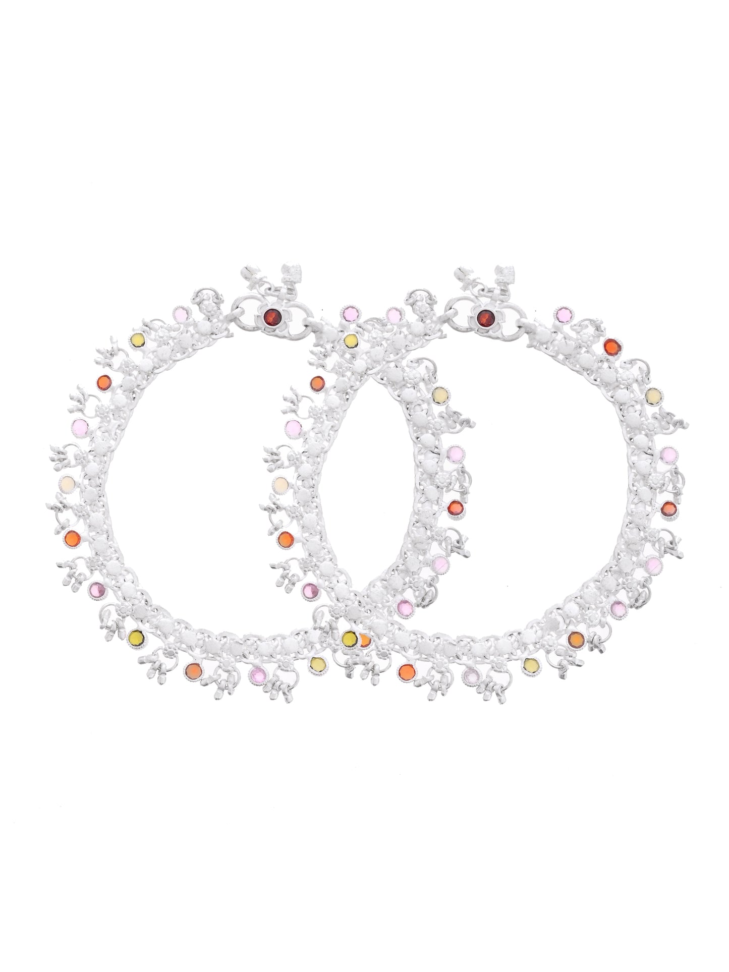 Multicolor Stone & Ghungroo Anklet for Women and Girls | Traditional Ethnic Payal