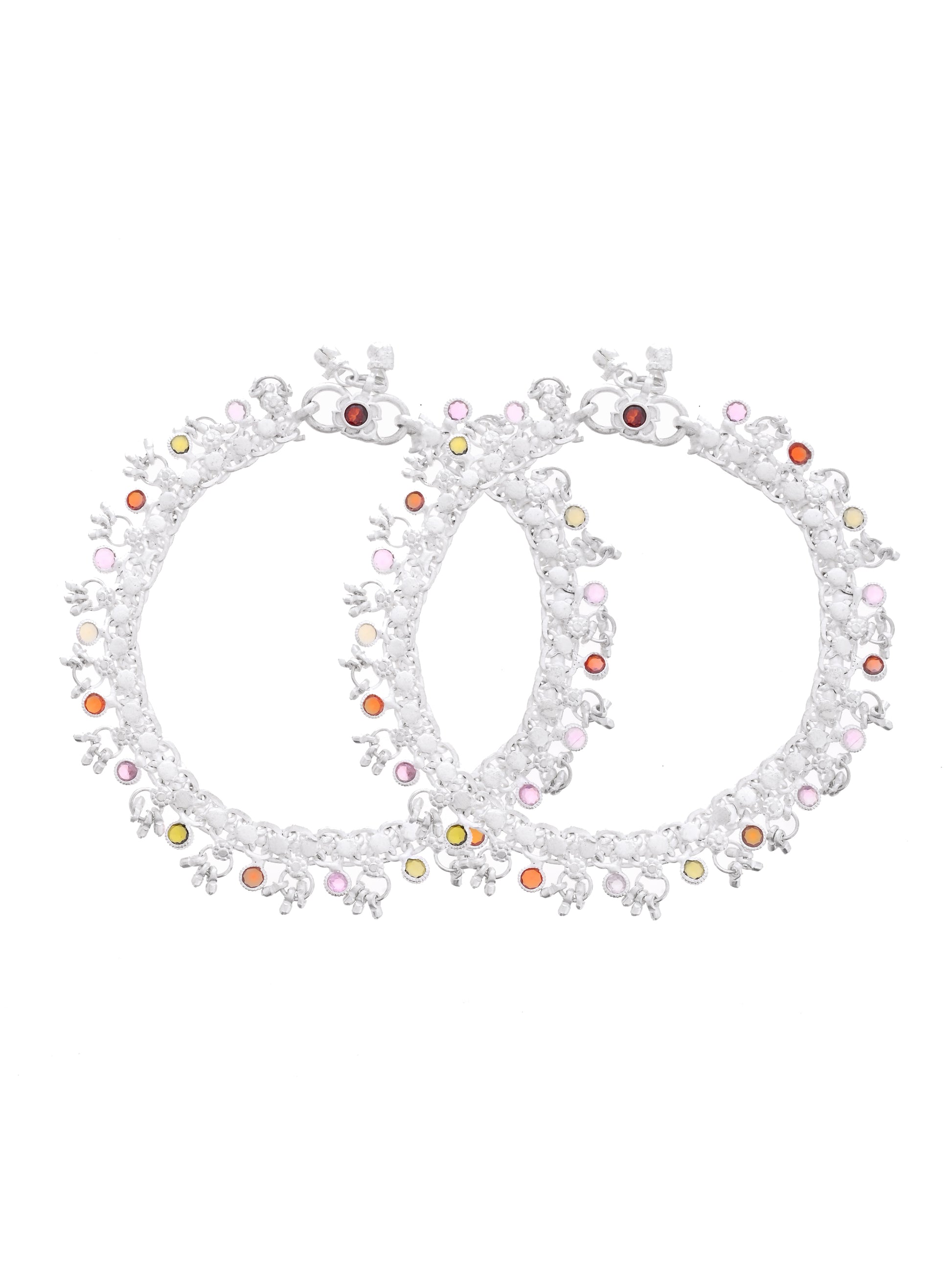 Multicolor Stone & Ghungroo Anklet for Women and Girls | Traditional Ethnic Payal