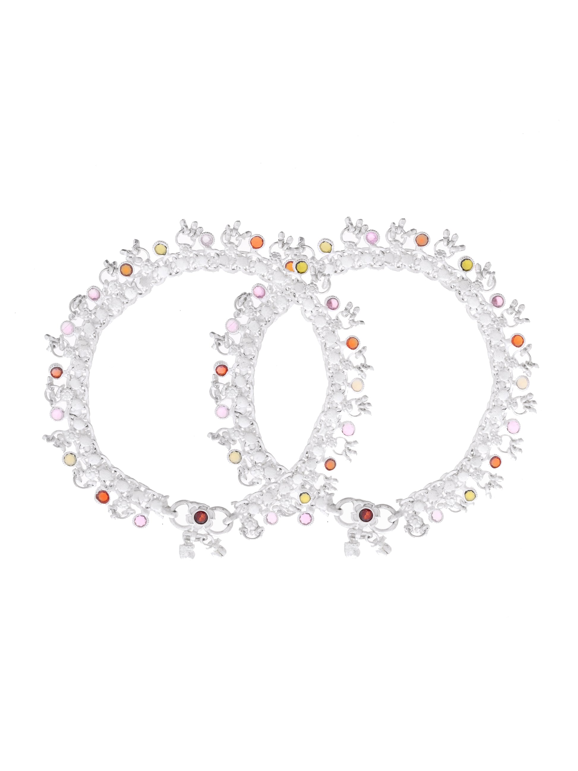 Multicolor Stone & Ghungroo Anklet for Women and Girls | Traditional Ethnic Payal