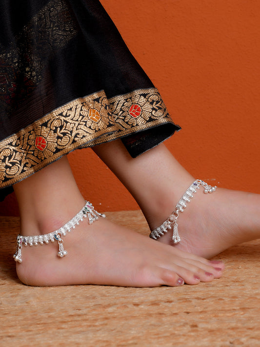 Tribal Anklet for Women | Multicolor Enamel Charm Payal | Traditional Ethnic Foot Jewellery