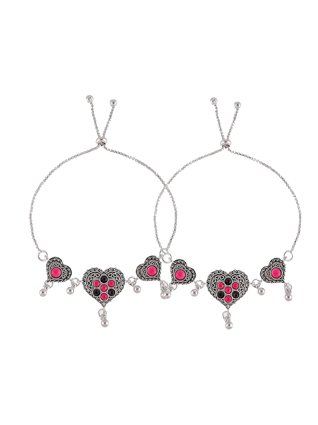 Silver-Plated Enamelled Anklets