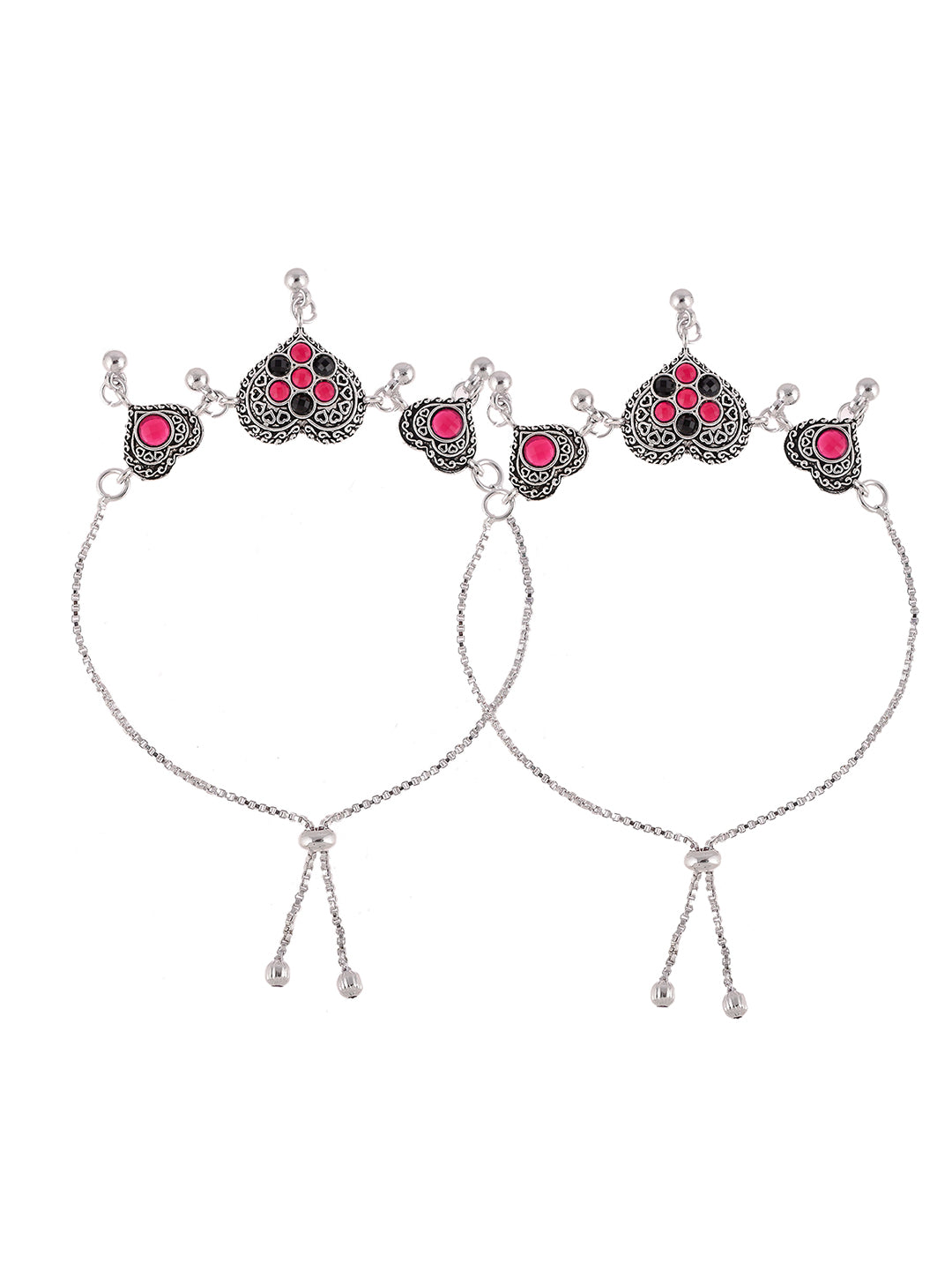 Silver-Plated Enamelled Anklets
