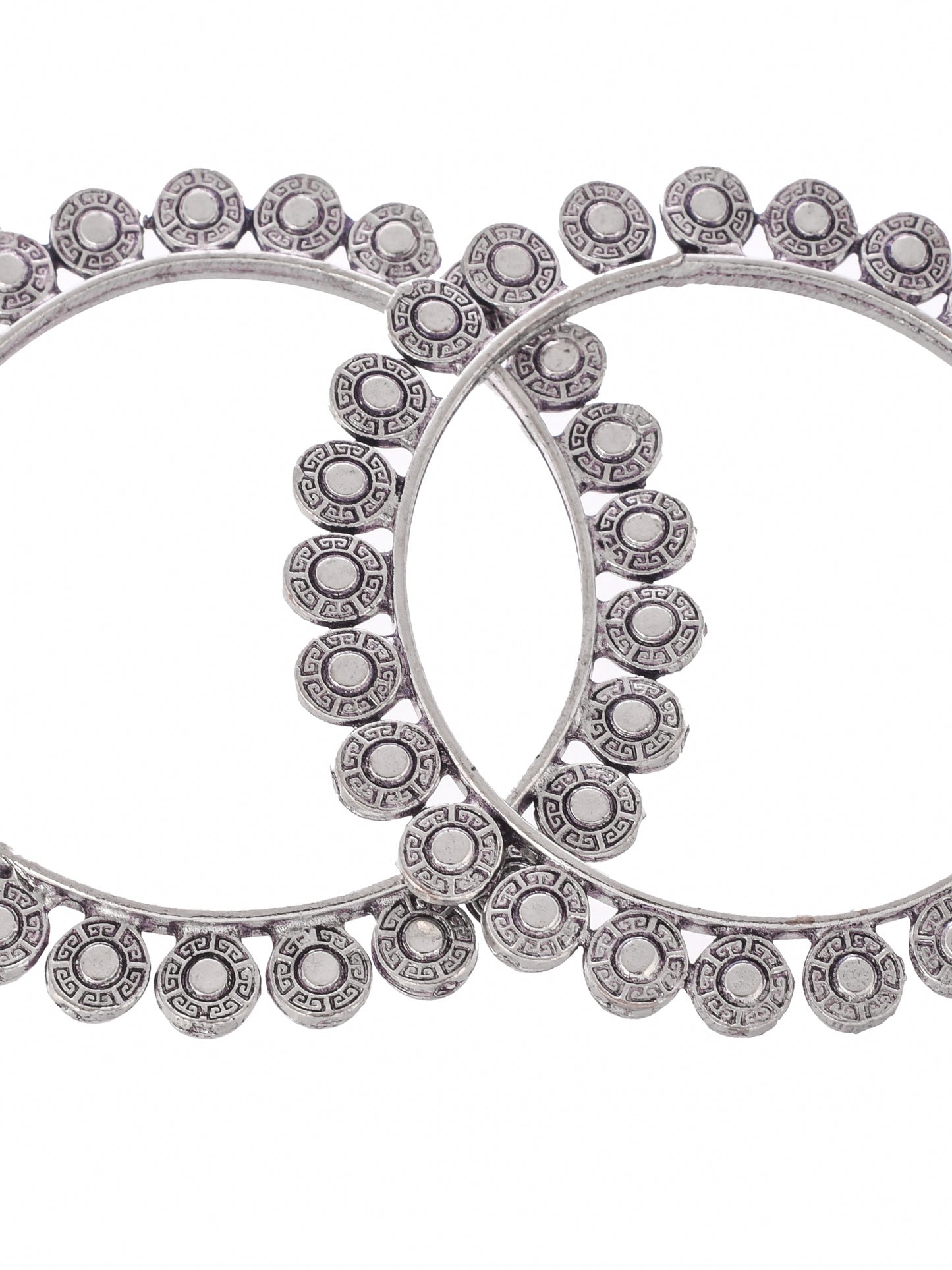 Silver Toned Oxidised Handcrafted Bangles For Women